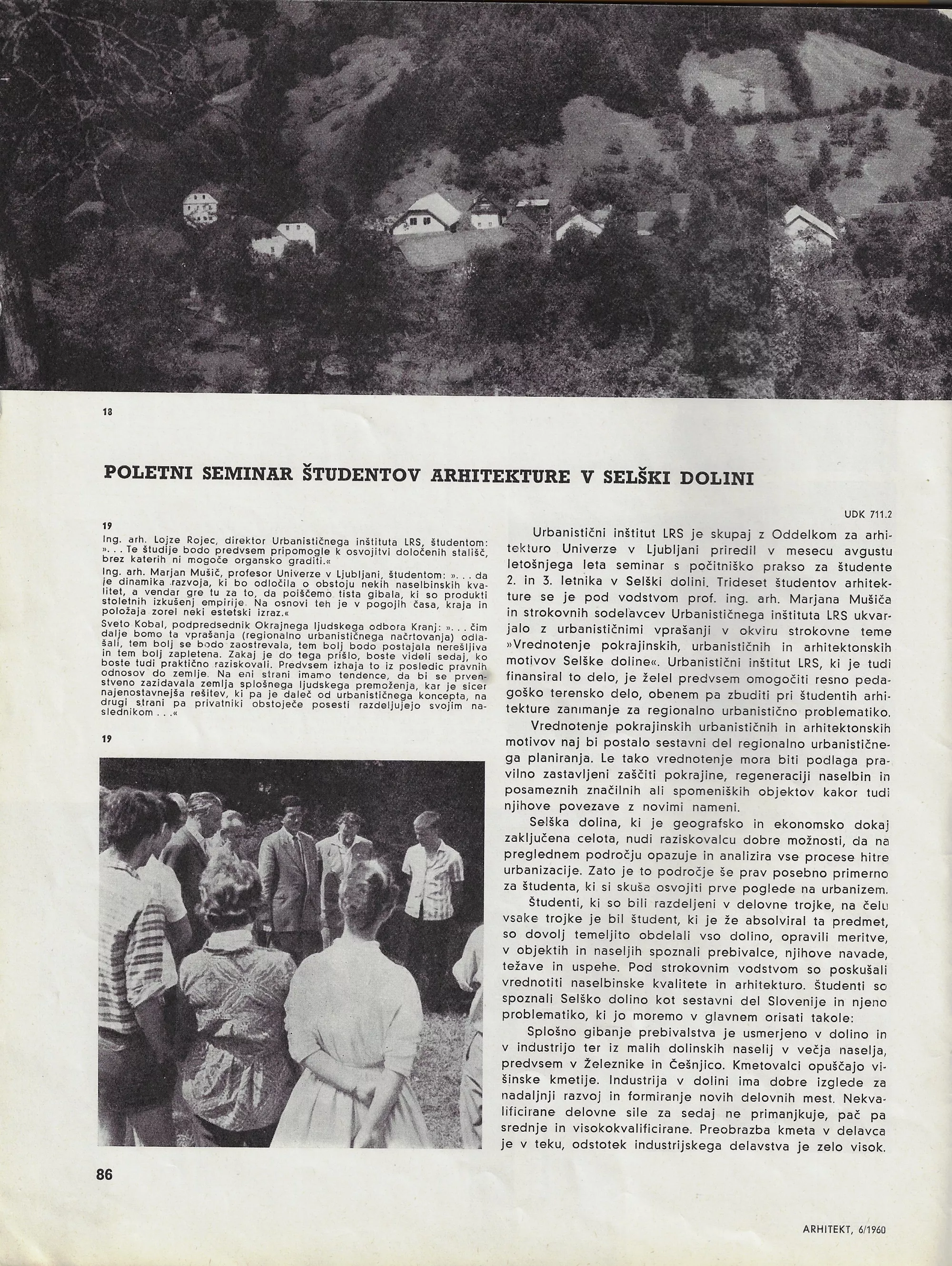 Boris Gaberščik, Vera Grabnar, Vladimir Mušič, Albin Zor - Poletni seminar študentov arhitekture – Vrednotenje  pokrajinskih, urbanističnih in arhitektonskih motivov Selške doline